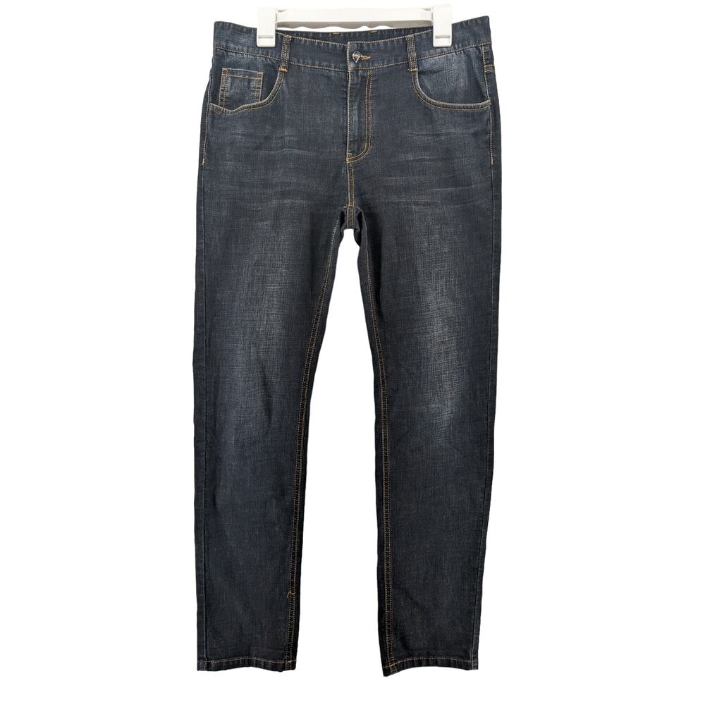 Declo‎ Ganabab Fashionable Jeans 33 Black Mens Mid Rise Medium Wash Regular Fit